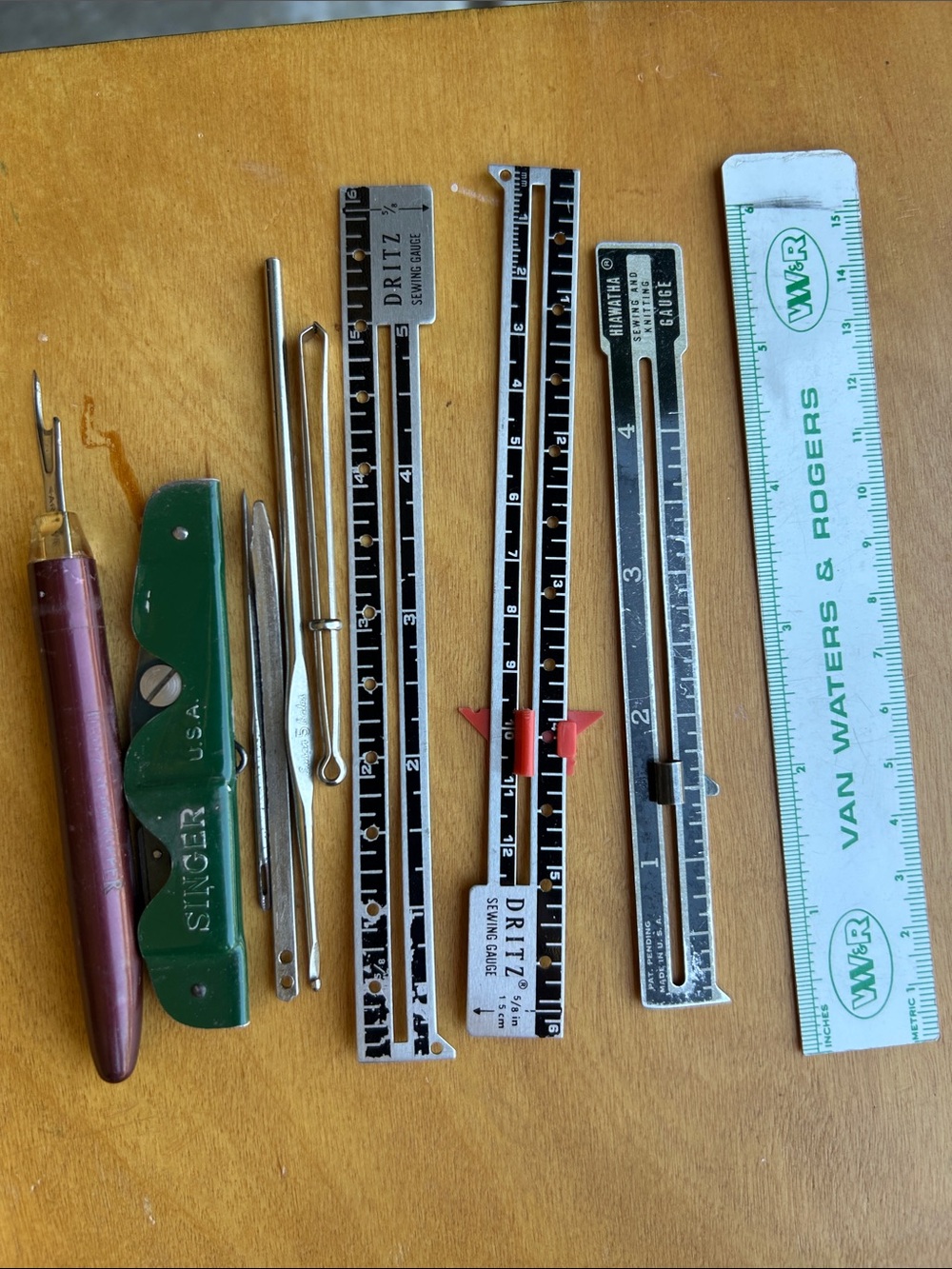 Vintage Sewing Tools Lot – Singer, Dritz, Sewing Gauges & Accessories